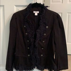 Navy Loft military style fringe jacket